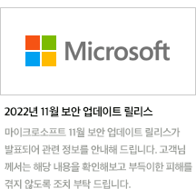 [마이크로소프트 보안권고] 2022년 11월 보안 업데이트 릴리스